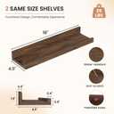 Dreamland Picture Ledge Shelf for Wall, Floating Shelves Set of 2,18 inch Long Floating Shelves with Lip for Living Room,Bedroom,Bathroom,Kitchen,Walnut