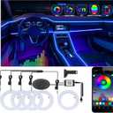 5 in 1 Car Led Strip Lights with App Control, RGB Colors Interior Car Lights, Ambient Led Lighting Kit, 4 Light Flashing Modes, USB Neon Accessories for Doors, Center Console