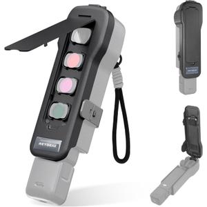REYGEAK Pocket 3 Protective Case for DJI Osmo Pocket 3,Gimbal Flip Protective Cover,4 CPL/ND Filters Storage Slots for DJI Osmo Pocket 3 Creator Combo Accessories