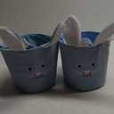 Holiday Home® Easter Corduroy Bunny Basket - Blue, 2PCS