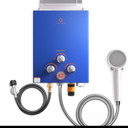 Airthereal 6L 1.58GPM Outdoor Portable Propane Gas Tankless Water Heater, Instant Propane Water Heater, Overheating Protection, Use for Camping, RV and Pet Bath, Evenfall series, Blue
