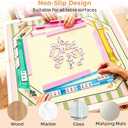Non-Slip Mahjong Racks with Pushers, 4-Pack Clear Acrylic Tile Holders for American Mahjong, Includes Travel Storage Bag & Gift Box, Ideal for Game Parties & Women Mahjong-Lovers Gift Giving, 4-Color