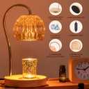 Candle Warmer Lamp, Electric Candle Lamp Wax Melt Warmer for Soy Wax Jar with 2 Light Bulbs, 4 Timer & 4 Dimmer, Birthday, House Warming Gifts New Home (Champagne Rose)