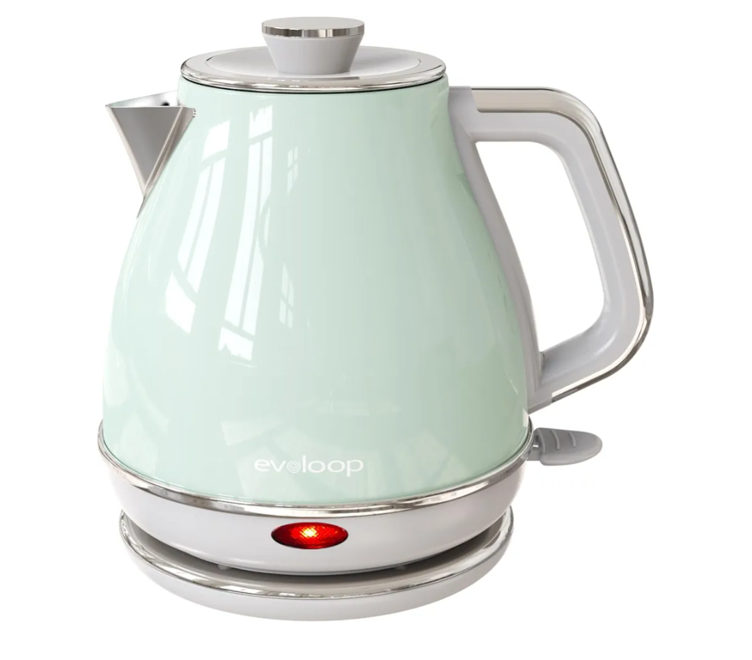 Evoloop Electric Tea Kettle, 1500W /1.0L Hot Water Boiler Heater Pot, Retro Small Electric Kettle, 100% Stainless Steel BPA Free Electric Teapot, Auto Shut-Off & Boil-Dry Protection