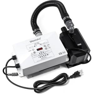 Salt Chlorine Generator & Pool Pump, Westaho Salt Water Pool Chlorinator System with Integrated Design, USA Made Titanium Cell, Designed for Above Ground Pools Up to 15,000 Gallons