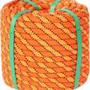 Arborist Rigging Rope - 1/2" x 200ft 48 Strand Braid Bull Rope (9,000 lbs MBS) for Tree Removal, Limb Lowering - Static Line Hoisting Utility Rope (Orange)