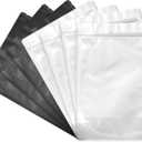 Black 7" x 10" Stand Up Pouch Bags, 100 Pack Clear Front & Aluminum Foil Back, Resealable and Heat Sealable Storage Bags for Food, Snacks, Coffee, Candy, and More