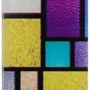 Rite Lite Stained Glass Art Glass Mezuzah Cover Handcrafted Abstract Design, Colorful Home Decoration Easy Mounting Tape for Hanging on Door or Wall, Vibrant and Artistic Mezuzah for Your Entryway