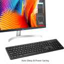 Wireless Keyboard, 2.4G USB External Silent Cordless Keyboard for Windows Chrome Laptop Computer PC Desktop Notebook Chromebook, 106 Keys Full Size with Number Pad (Black)