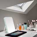 YEAKE Table Desk Vanity Makeup Mirror,8-Inch Portable Folding Mirror with Metal Stand 90Adjustable Rotation Tavel Make Up Mirror Hanging Bathroom for Shower Shaving(Green)