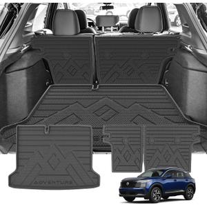 Powerty Cargo Mat with Backrest Mat for Nissan Kicks 2025 2026, All Weather TPE Cargo Mat Liner for Kicks Rear Trunk
