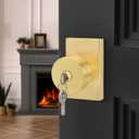 Gold Door Knobs with Lock and Key, Keyed Alike Door Knobs Exterior/Interior, Brushed Gold Entry Door Lock for Front Door, 1 Pack