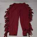 LYANER Women's High Waist Fringe Jogger Sweatpants Tassels Side Bodycon Pants (Burgundy#)