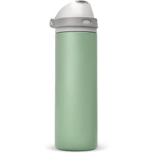 24 oz Insulated Water Bottle with Straw,Stainless Steel Leak Proof Water Bottle,2-in-1 Lid with One-Touch Flip Lid & Straw,Keep Cold All Day for School,Travel,Gym,Camping,Sports,Green