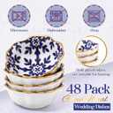 Teenyyou 48 Sets Wedding Favor for Guests Small Ceramic Bowls, Blue Floral, Bowls: approx. 3.35 x 1.38 inches
