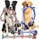 Rocfish 4 Pack Dog Rope Toys for Aggressive Chewers, Tough Tug of War Dog Toys for Large, Medium & Small Dogs, 100% Cotton Teeth Cleaning Chew Toys, Heavy Duty Tug Toy to Relieve Dog Boredom (Multicolour)