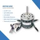 Blower Fan Motor 5KCP39LGV569BS HC43TE113 1/2HP 115V Compatible with Carrier Bryant Payne GE Genteq Furnace 1075RPM 3SPD 7.9A 48 Frame CW/CCW Rotation Leungoo