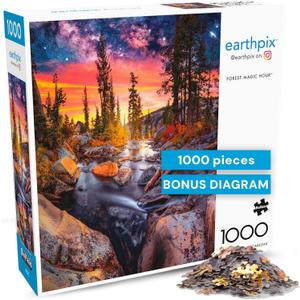 Buffalo Games - Forest Magic Hour - Earthpix - Scenic Landscape - 1000 Piece Jigsaw Puzzle for Adults - Challenging Nature Art Perfect for Game Nights - Finished Size is 26.75 x 19.75