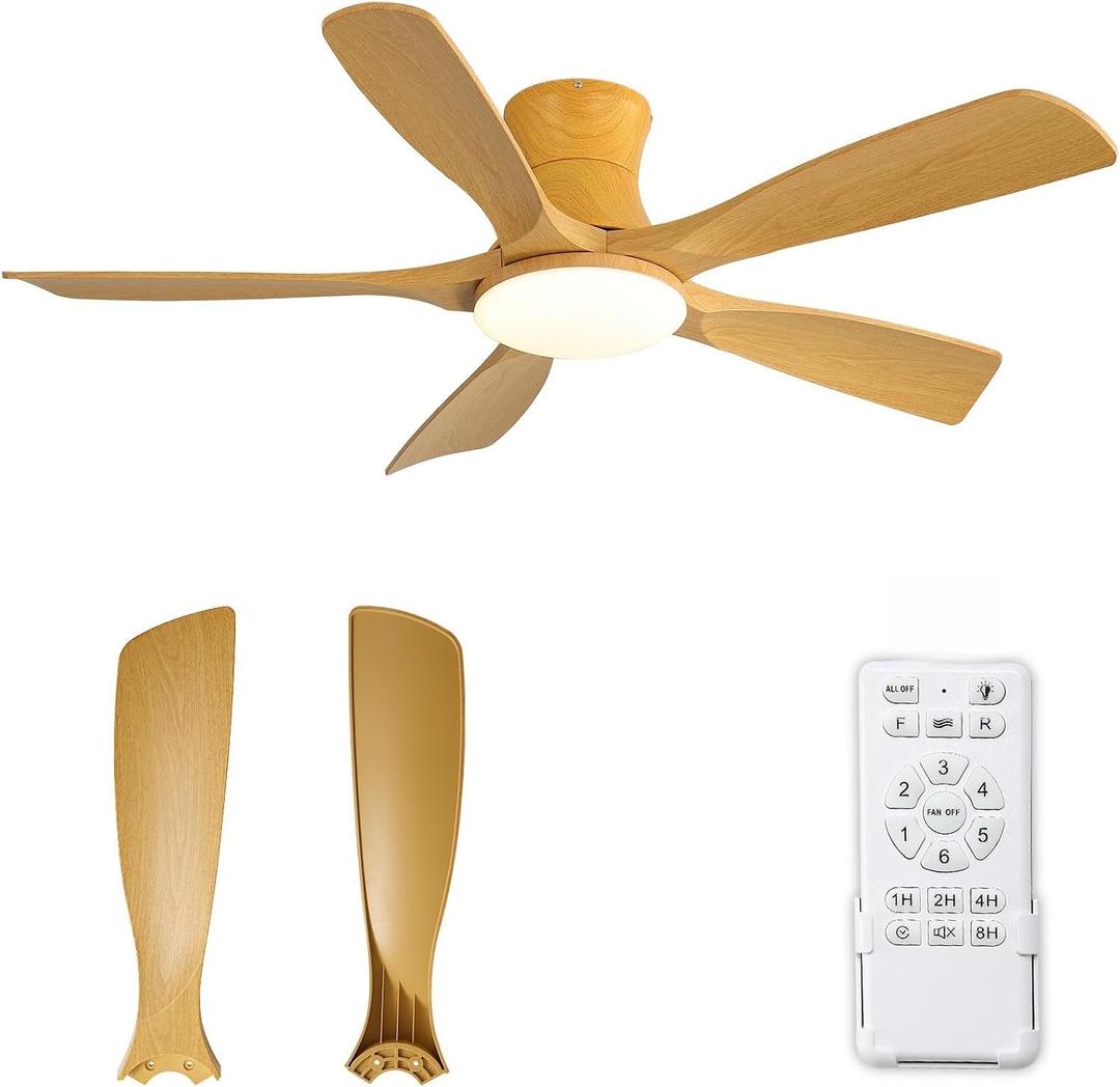 Ceiling Fans with Lights, 56 inch Ceiling Fans with Lights and Remote Control, Quiet Reversible DC 5 Bades, Dimmable Memory 3CCT, Use for Bedroom Kitchen Living Room
