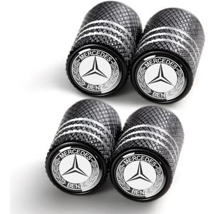 Tire Valve Stem Cap Cover for Mercedes Benz A C E S Class Series GLK CLA GLA GLC GLE CLS SLK AMG Series Belt O-Ring Seal Corrosion Resistant,Tire Valve Stem Air Cap 4 Pack Black