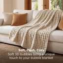 Bedsure 3D Fleece Bubble Blanket for Couch - GentleSoft Beige Throw Blanket for Sofa Bed Room Decor - Luxury Soft Cozy Gifts for Women, Lightweight, All Seasons, Beige, 50" x 60"