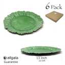 allgala 13-Inch 6-Pack Heavy Quality Plastic Round Charger Plates-Reef Green-HD80335