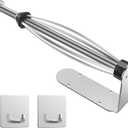 Paper Towel Holder Under Cabinet + Towel Robe Hooks, Single Hand Operable Under Cabinet Paper Towel Holder with Damping Effect Adhesive Wall Mount Paper Towel Rack for Bathroom Kitchen(Silver)