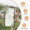 Wedding Welcome Sign Stand - 43" or 55" Heavy Duty Easel Stand for Sign with 4 Leather Strap, Welcome to Our Wedding Sign Holder Stand, Metal Floor Standing Easels for Signs, Poster (Black)