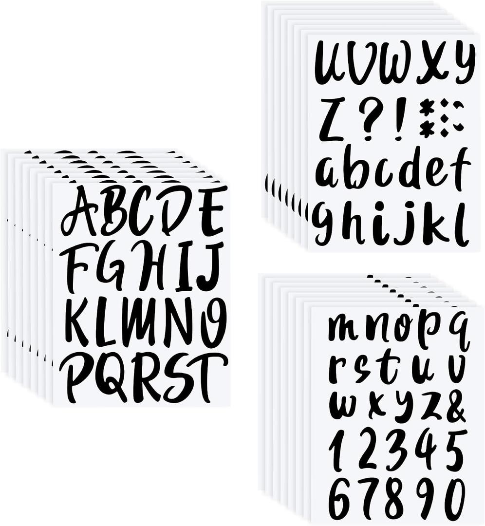 Outus 576 Pieces 8 Sheets Letters Stickers Self Adhesive Vinyl Letter Alphabet Number Stickers Mailbox Numbers Sticker, Decals for Classroom Decor, Sign, Door(Black, 3 Inch)