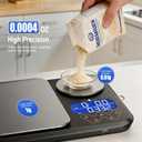 Rechargeable 0.01g/5kg Dual Platform Food Kitchen Scales Digital Weight Grams and Ounces, Two Precisions Kitchen Scale for Sourdough Bread, Baking and Cooking with 3 Units Tare, Accumulation Functions