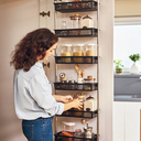 HomeBuddy Pantry Door Organizer - 6 Basket Over The Door Organizer, Sturdy Back of Door Storage Organizer with 3 Sets of Padded Hooks - Door Shelf for Kitchen, Bathroom, Wardrobe