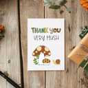 10 x CRTURUNIQ Funny Mushroom Thank You Card  Cute Thank You Very Mush Pun Design, 5x7 Inch Folded Cottagecore Greeting Note Card for Teacher, Baby Shower or Friend, Thick Cardstock with Envelope