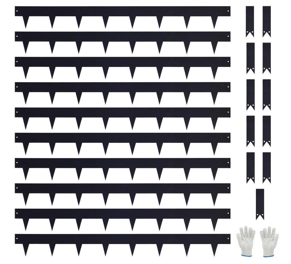 Pmango 10-Pack Galvanized Steel Landscape Lawn Edging 4.5 inch Height Black