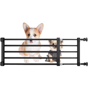 Short Dog Gate Expandable Dog Gate 22"-39.37" to Step Over,Pressure Mount Small Pet Gate,Low Pet Gate-Adjustable,Puppy Gate Indoor for Doorway,Stairs (Black, S(9.4''H))