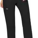 Scrubs for Women Workwear Revolution, Drawstring Scrub Pants, Soft Stretch WW120 (X-Small Tall, Black)