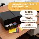 12000+ Large Capacity Trading Card Storage Box, 12-600 CT Card Organizer Box, Waterproof Toploader Storage Case, Bulk Card Collection Holder for TCG MTG Baseball Sports Cards