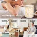 Ceramic Essential Oil Burner Aromatherapy, 3-in-1 Candle Wax Melt Warmer, Fragrance Melter White for Home Office Bedroom Aromatherapy Gift Decor, Flygrass