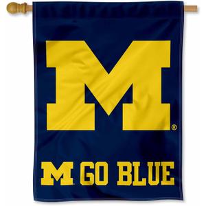 Michigan Team University Wolverines Go Blue Double Sided House Flag