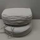 Outdoor Waterproof Olefin Chair Cushions 16"x17"x5" Patio Seat Cushions with 4-Level Color Fastness for Patio Furniture Round Corner Garden Sofa Pads with Removable Cover Set of 4, Light Gray