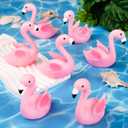 Pink Flamingo Rubber Duckies, 12PCS Bulk Flamingo Bath Toys for Kids Small Flamingo Rubber Duck Cake Decorations, Classroom Prizes