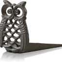 Linton-Cast Iron Door Stop - Heavy Duty Door Stop, Decorative Door Stopper,Door Stoppers for Bottom of Door & Functional with Anti-Slip Base - Ideal for Home & Office (Wall Protector Provided) (Owl shape)
