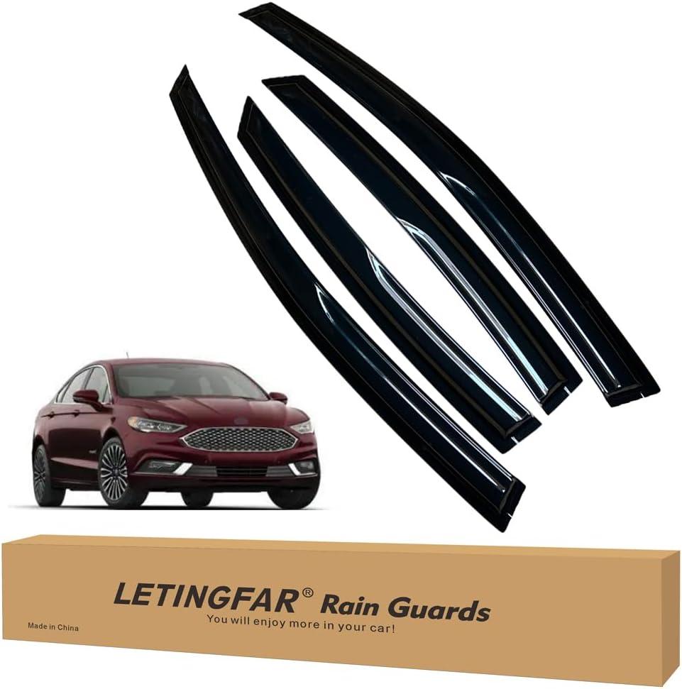 Window Visors Rain Guards for Ford Fusion 2013 2014 2015 2016 2017 2018 2019 2020 Accessories, Wind Deflectors Vent Shades for Ford Fusion