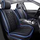 Aierxuan Car Seat Covers Full Set Waterproof Leather Compatible with Toyota Highlander Corolla Prius Camry Rav4 Mdx Chevy Blazer Cobalt Trailblazer Cruze Equinox Malibu Buick, Black-Blue