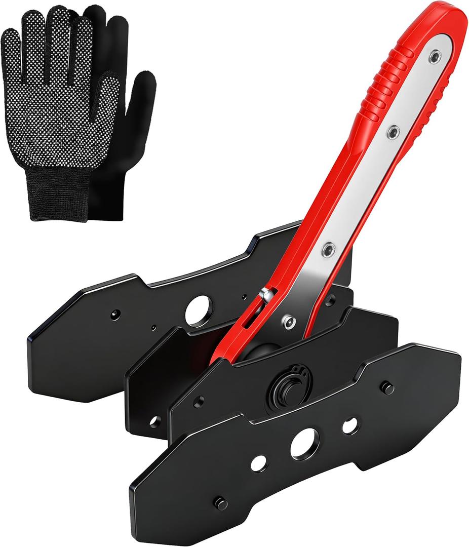 Brake Caliper Compression Tool, Brake pad spreader, Caliper Piston Compressor Tool with 360 Degree Swing Ratchets, 2PCS Large Plates for Single Twin Quad Sextuplet Piston Disc Brake Caliper Repair