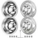 17" 8 Lug Wheel Simulators,Stainless Steel,4pcs Front and Rear Wheel Simulators,Hubcaps with Bolt Kit Fit for 2005-2025 Ford F350 Truck