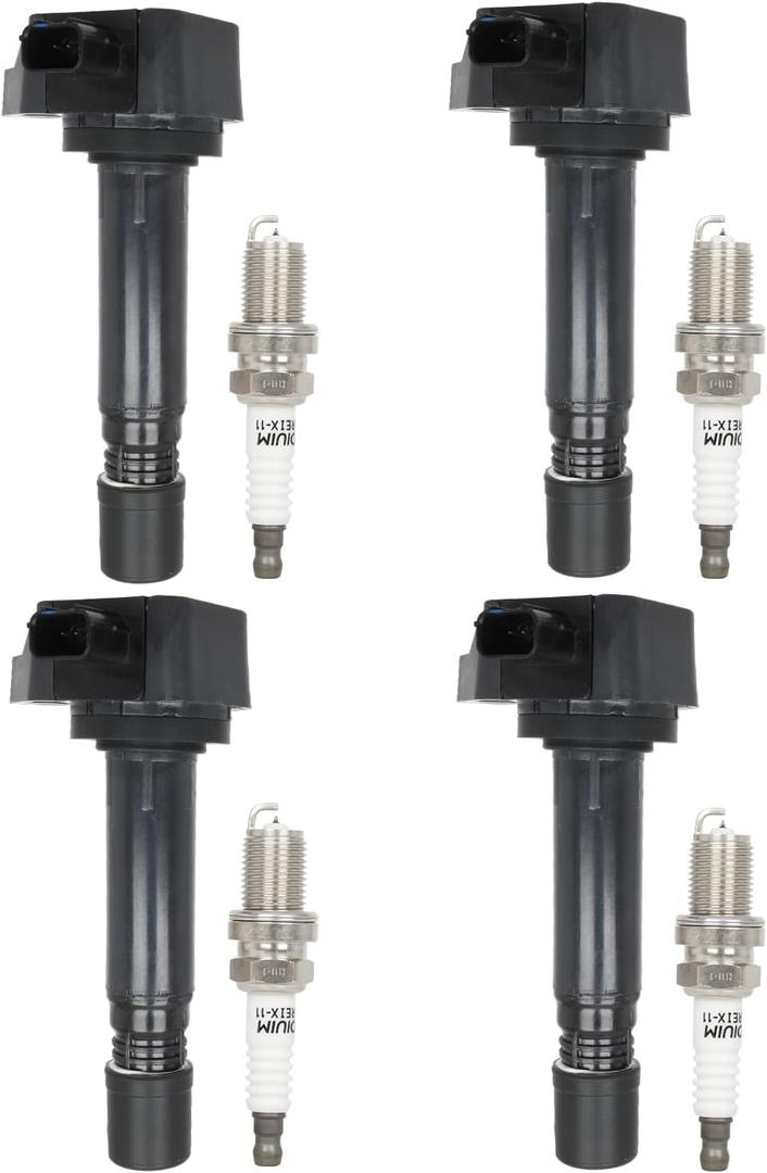 ECCPP 4 ignition coils with 4 iridium Spark Plugs,UF582,coils packs,for Honda,for Civic 2006-2011 L4 1.8L,UF582 5C1637,E1082