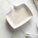 Soap Dishes, Ceramic Shower Soap Dish with Waterfall Design Bar Soap Holder Self Draining Soap Saver for Shower, Bathroom, Sink, Kitchen and Countertop, Beige White