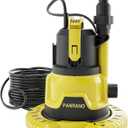 Pool Cover Pump, 1HP Submersible Water Pump with Detachable Base, Dual Outlets, Sump Pump For Pool, Hot Tubs, Pond, Light Yellow