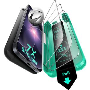 ESR 3 Pack 9H+ Glass for iPhone 17e/iPhone 16e/iPhone 14/iPhone 13/13 Pro Screen Protector, [Military Grade Shatterproof, Armorite Ultra-tough Full Coverage Tempered Glass with UltraFit Tray