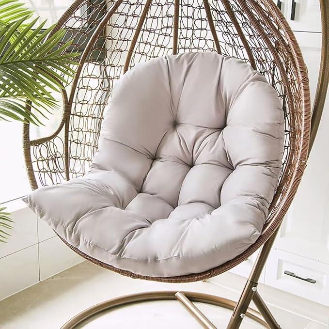 Egg Chair Cushion Replacement for Hanging Egg Chair Thicken Comfortable Hanging Chair Cushion Outdoor Grey(Only Cushion) Hammock Chair Cushion